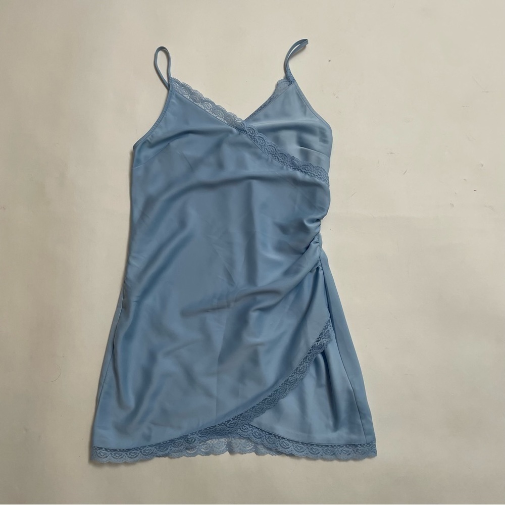 URBAN OUTFITTERS polyester “silky” lace trimmed slip dress